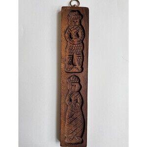 16"  Vintage Man & Woman Dutch Wooden Cookie Mold Speculaas Springerle